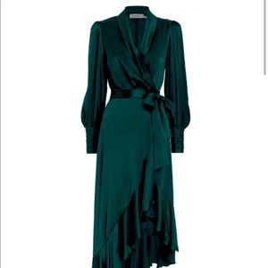 Zimmerman Silk Wrap Midi Dress